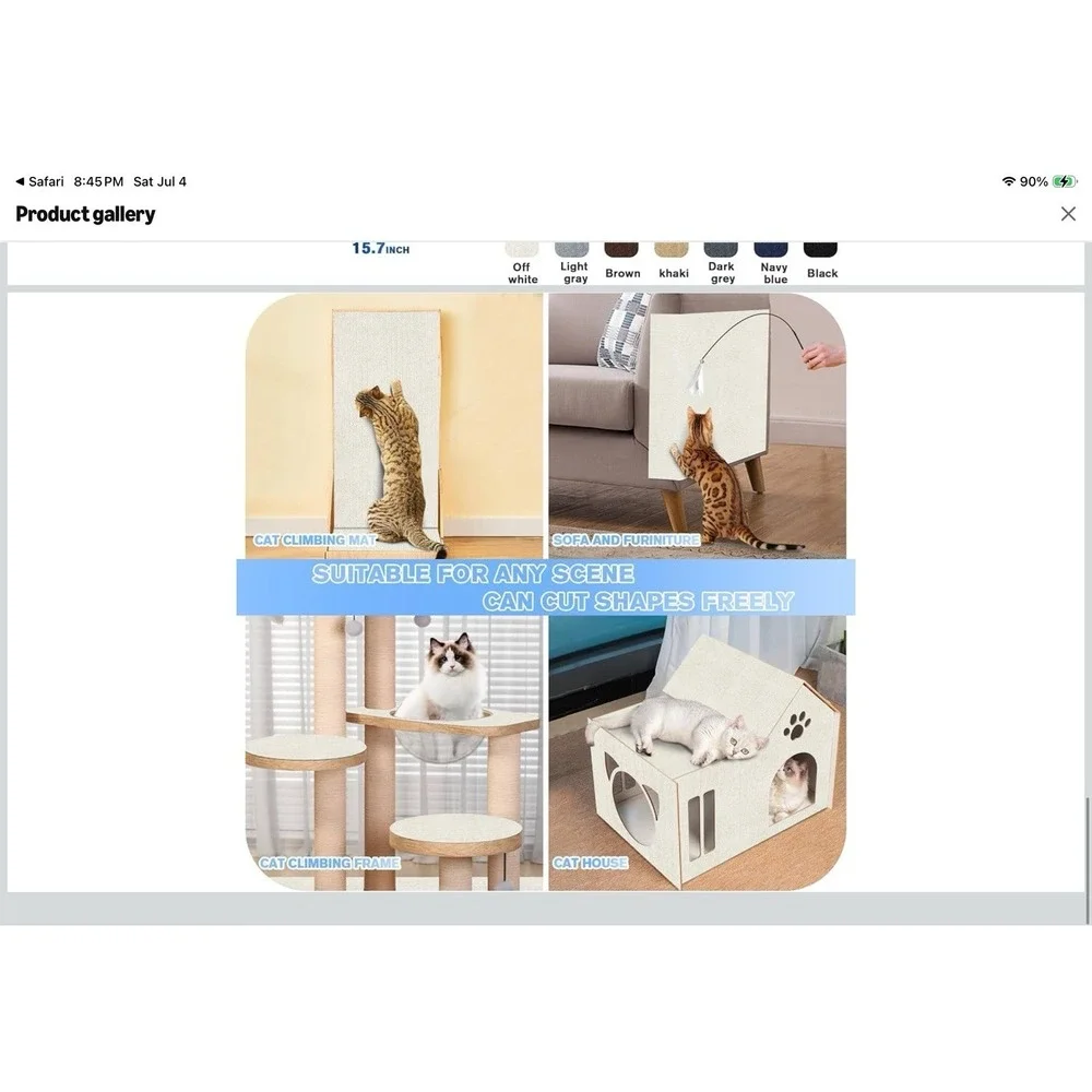 5 Pack Cat Scratching Mat Self Adhesive Couch & Furniture Protector Trimmable